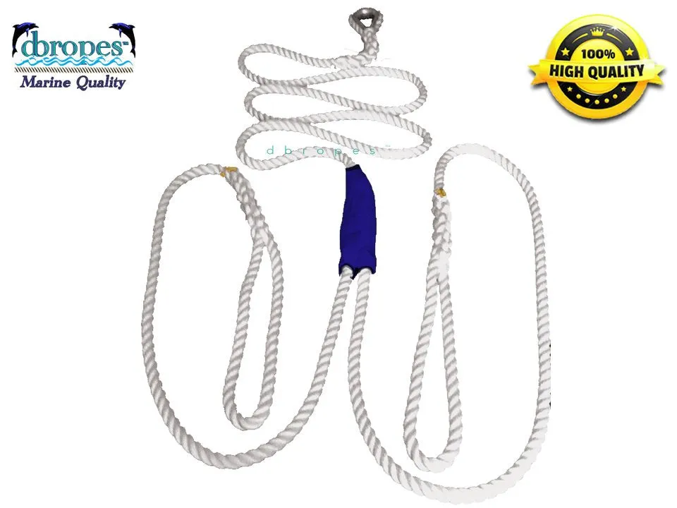1/2" X 15' Three Strand Double Mooring Pendant 100% Nylon Rope with Stainless Steel Thimble (Tensile Strength 6400 Lbs.) Made in USA.