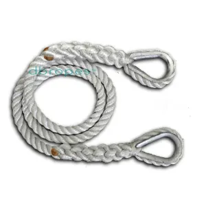 3/4" X 4' Three Strand Mooring Pendant 100% Nylon Rope with 2 Galvanized or SS Thimbles. Made in USA