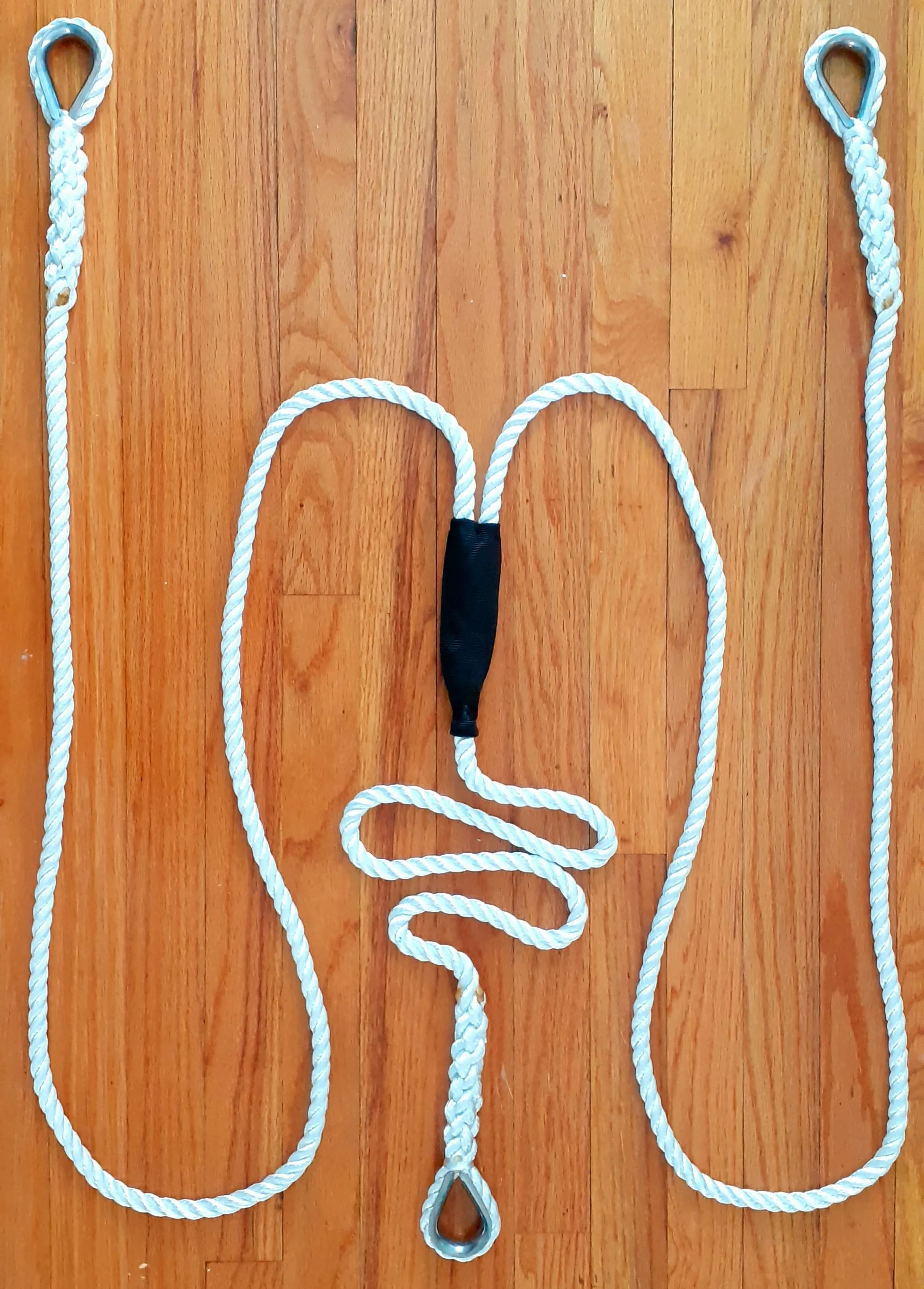 5/8" X 10' Three Strand Double Mooring Pendant 100% Nylon Rope with 3 Stainless Steel Thimbles. Made in USA.
