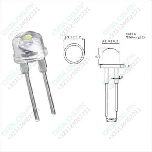8mm Led Lamp White Color Led 0.5watt