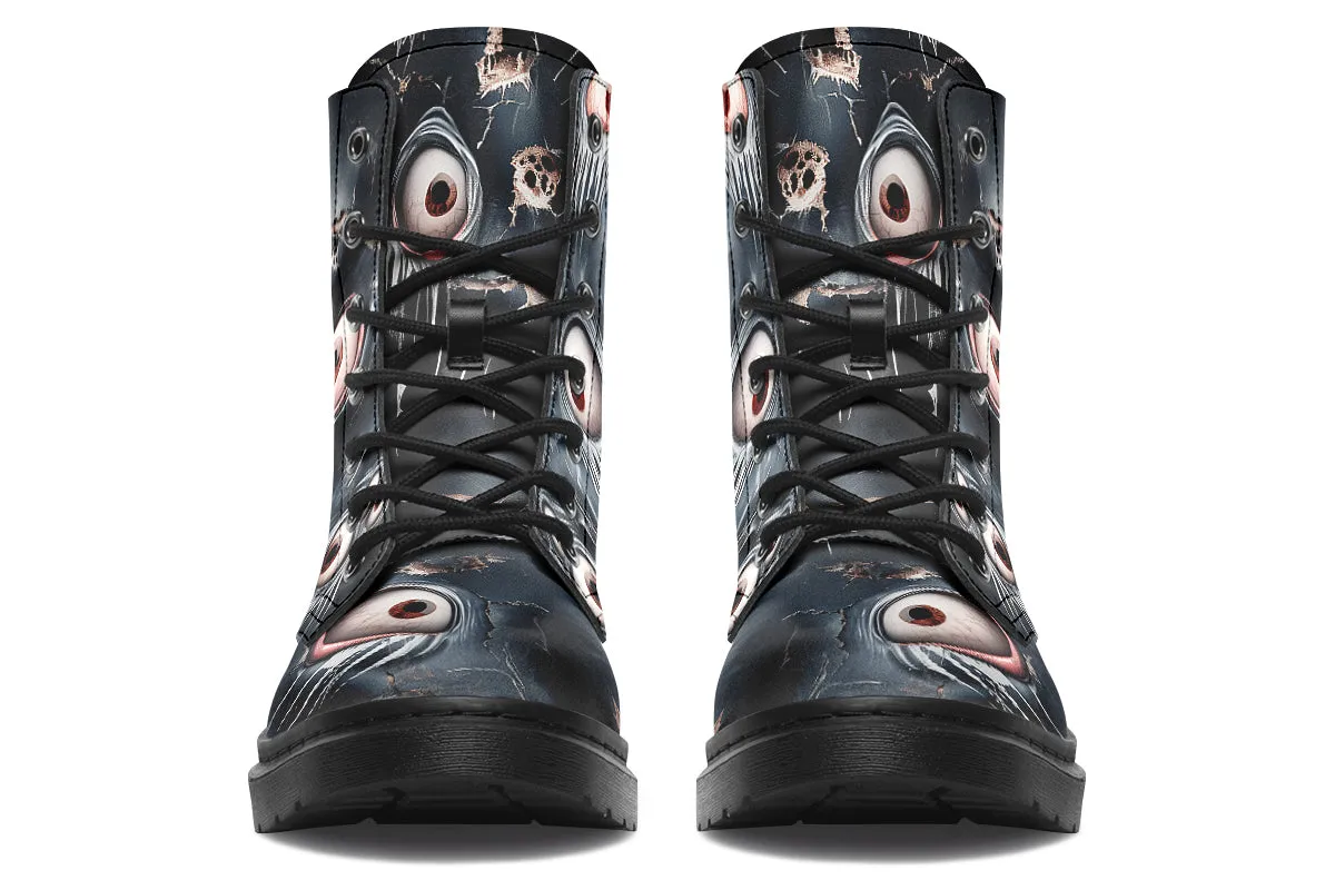 Beholder Boots - Vegan Leather Doc-Style Boots with Durable Stitched on Soles