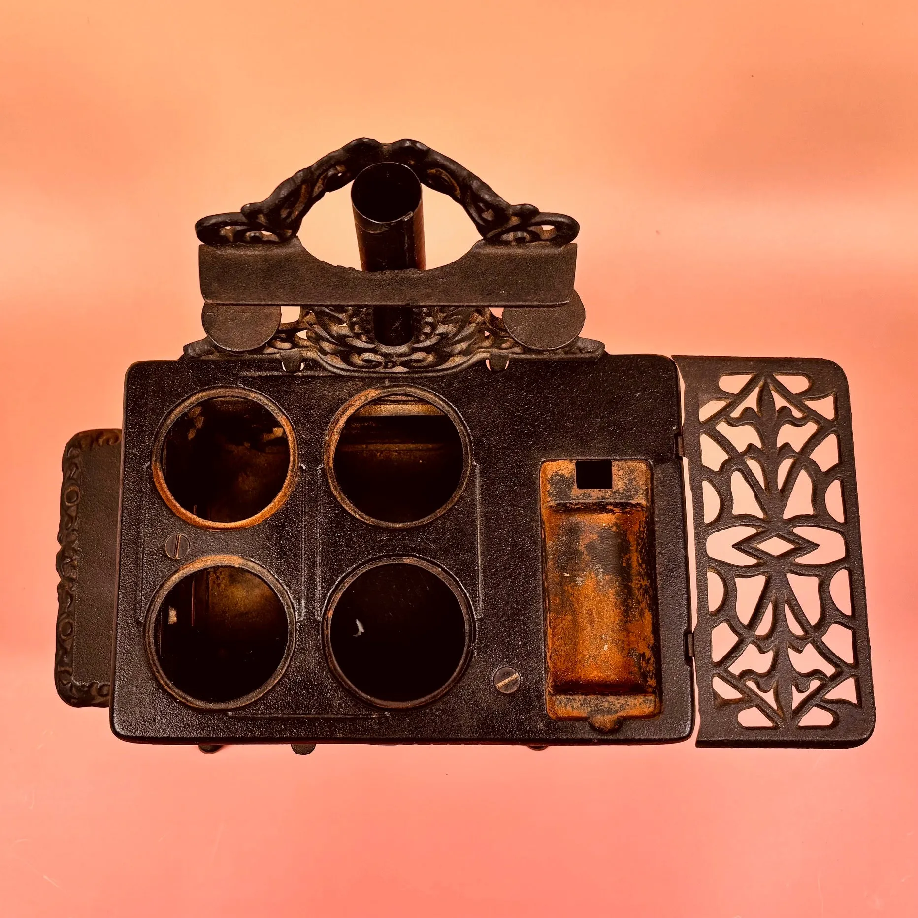 Circa 1950's Medium Sized Crescent Cast Iron Toy Stove