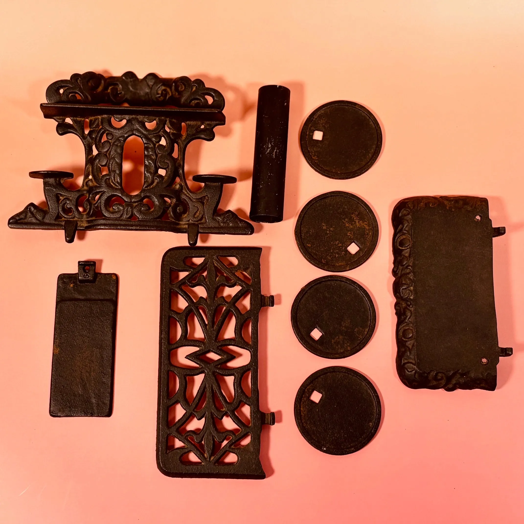 Circa 1950's Medium Sized Crescent Cast Iron Toy Stove