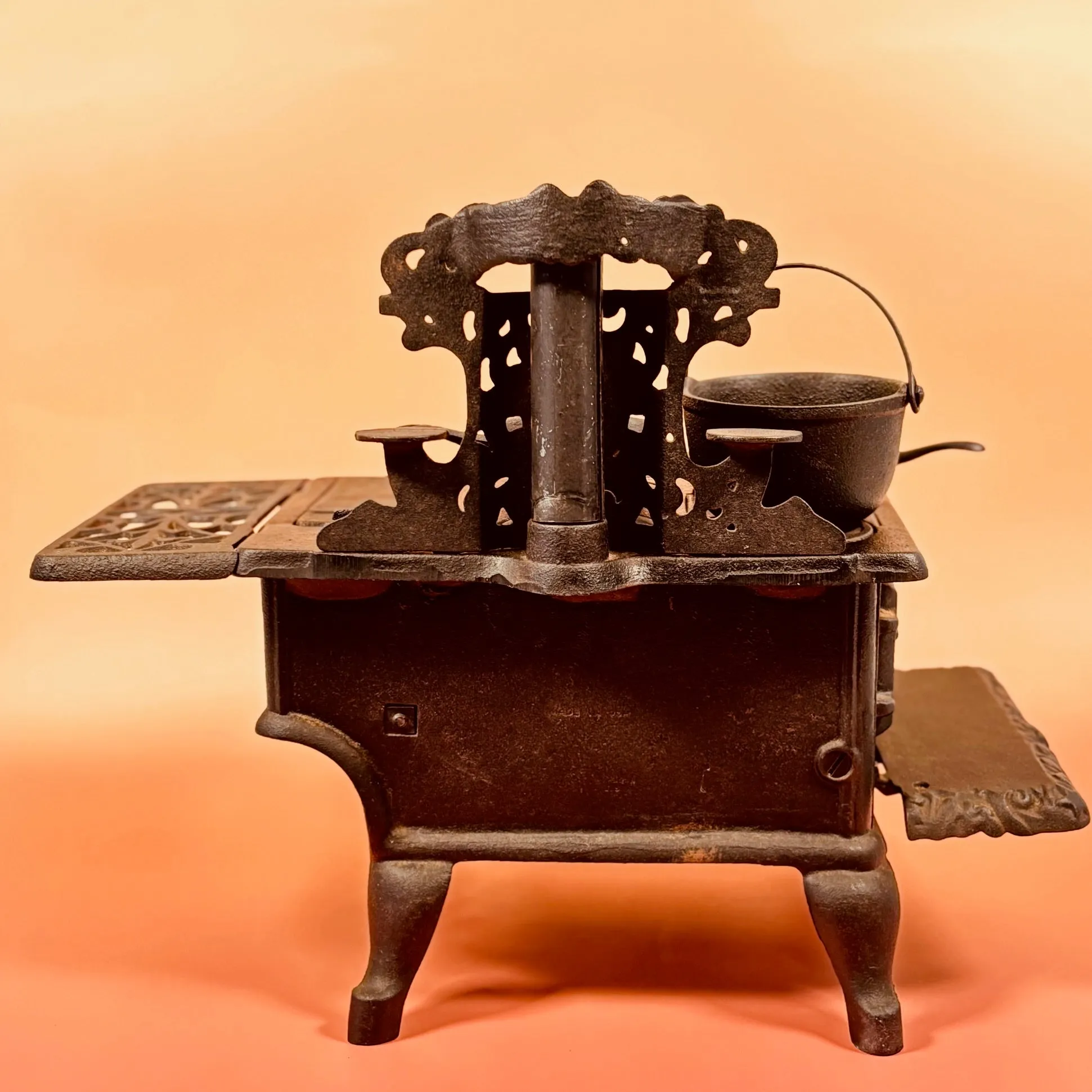 Circa 1950's Medium Sized Crescent Cast Iron Toy Stove