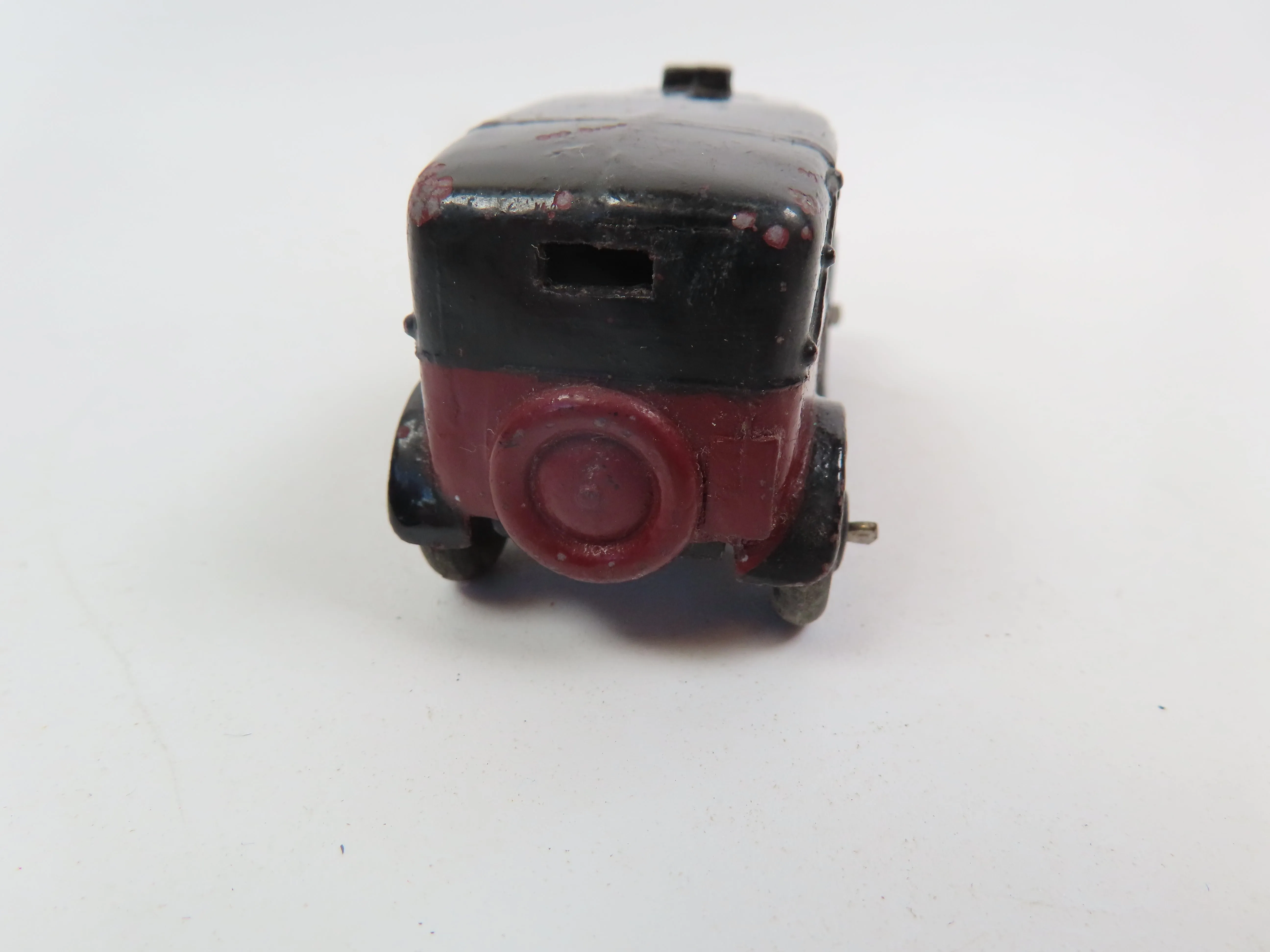 Dinky 36g Taxi - Maroon/Black - Fairly Chipped !