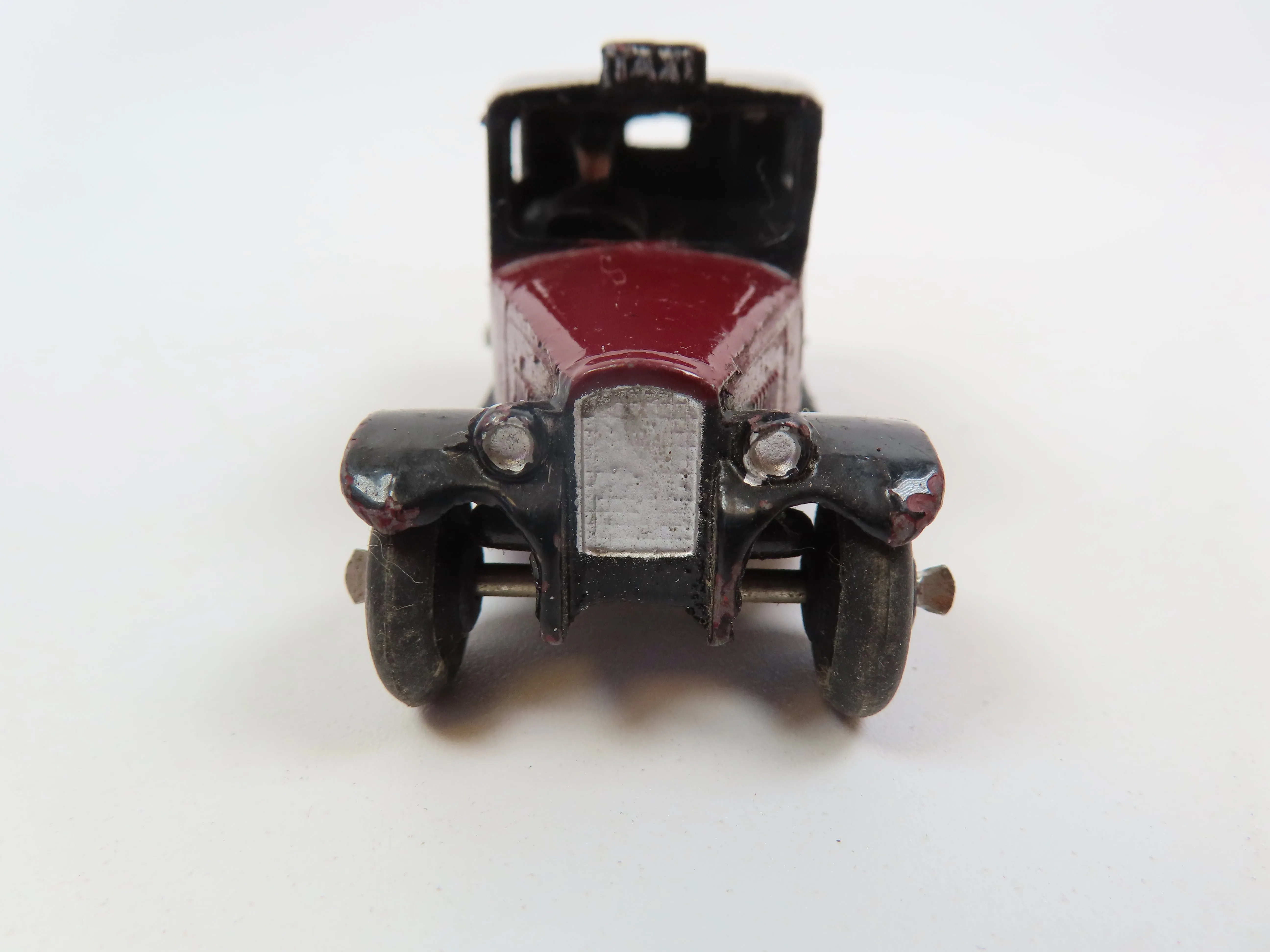Dinky 36g Taxi - Maroon/Black - Fairly Chipped !