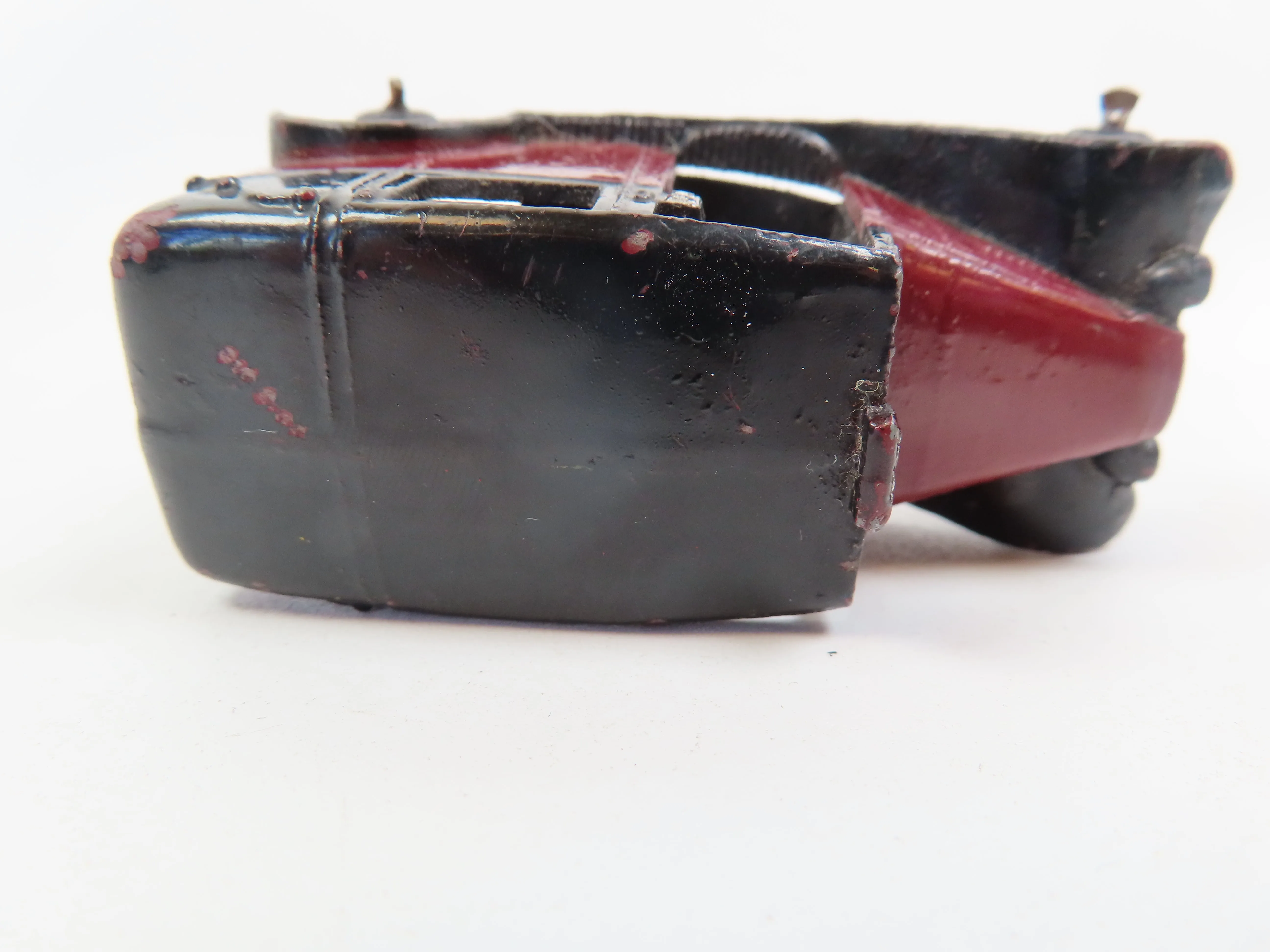 Dinky 36g Taxi - Maroon/Black - Fairly Chipped !
