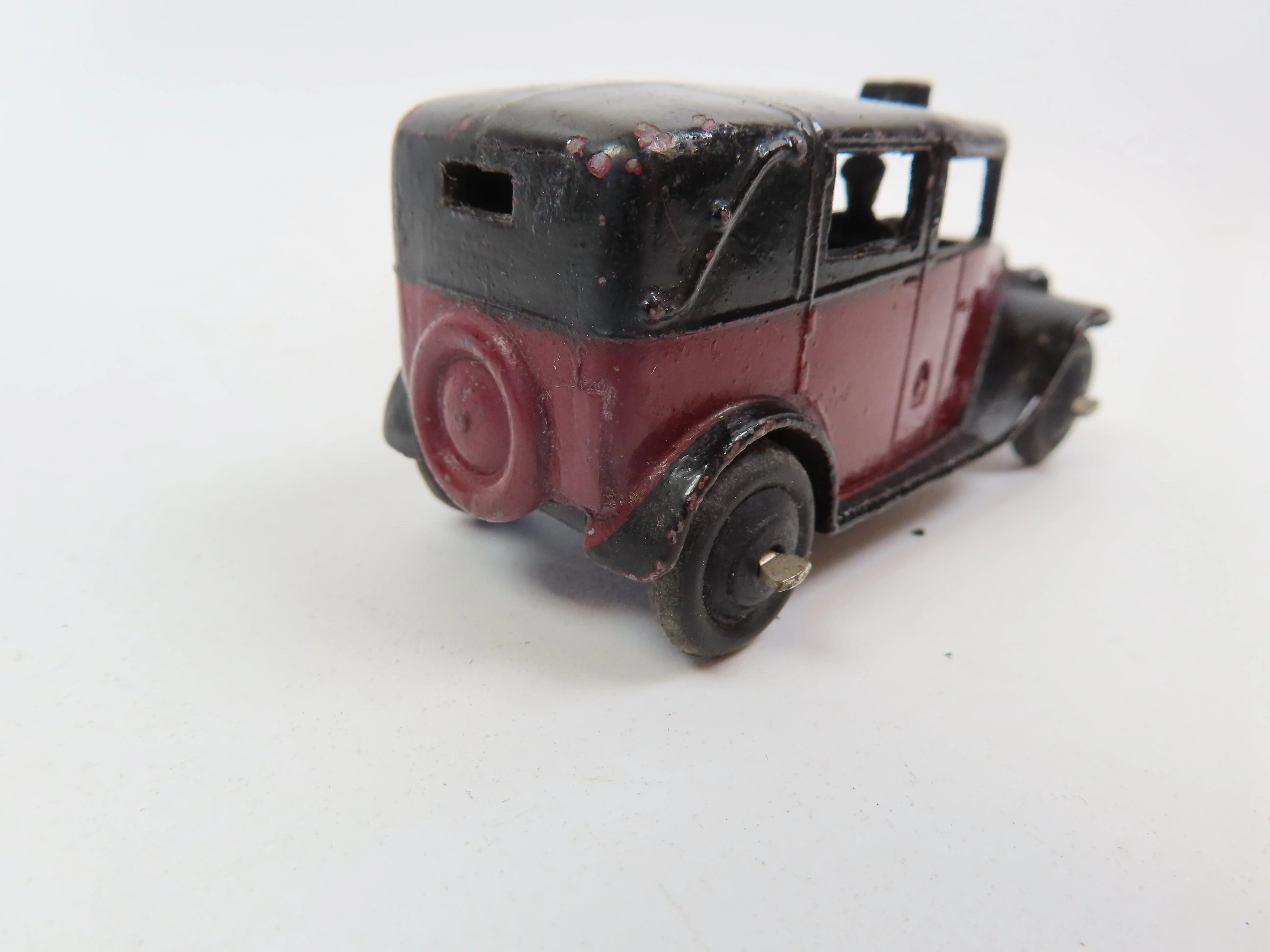 Dinky 36g Taxi - Maroon/Black - Fairly Chipped !