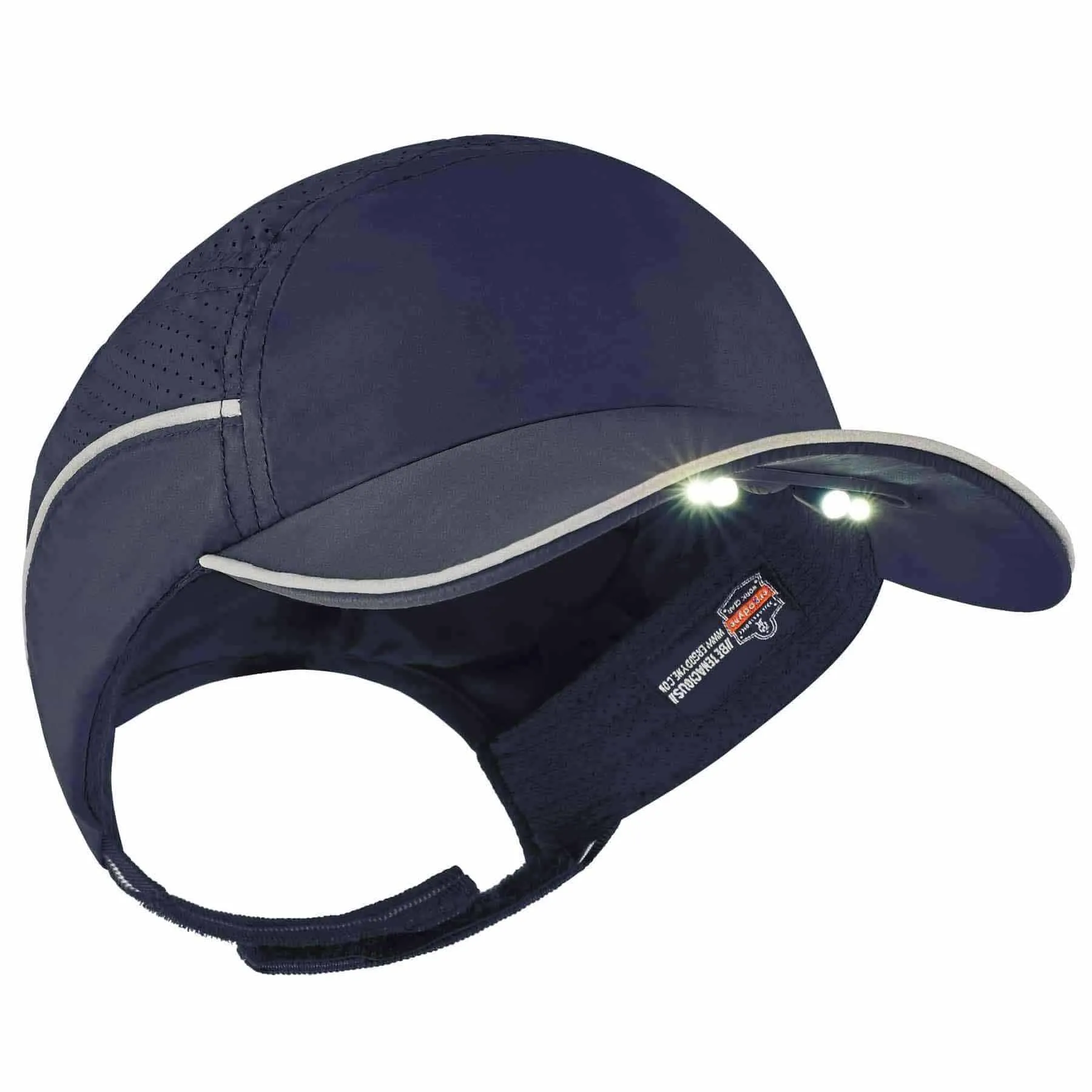Ergodyne 23339 8965 Long Brim Navy Lightweight Bump Cap Hat   LED Lighting