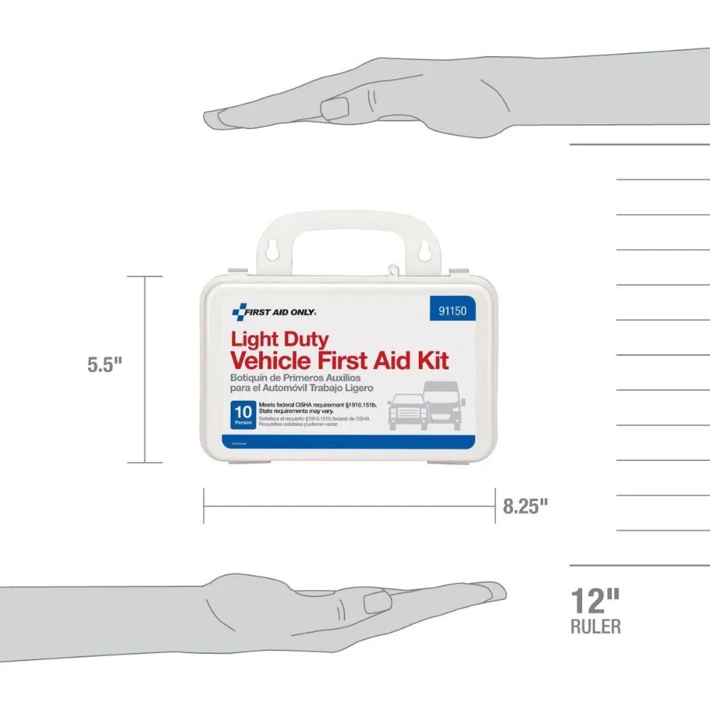 First Aid Only 91150 10 Person Light Duty Vehicle First Aid Kit, Plastic