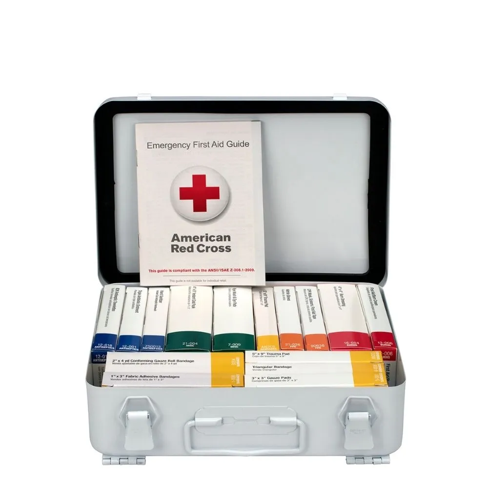 First Aid Only 91348 16 Unit First Aid Kit, 2021 ANSI A,  Metal Case