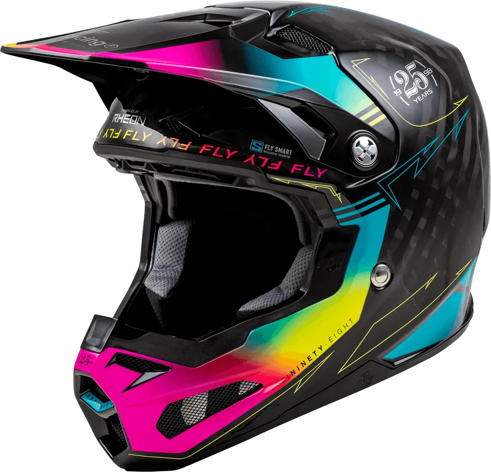 Fly Racing Youth Formula S Carbon Legacy Helmet Blk/Electric Blu/Fuschia