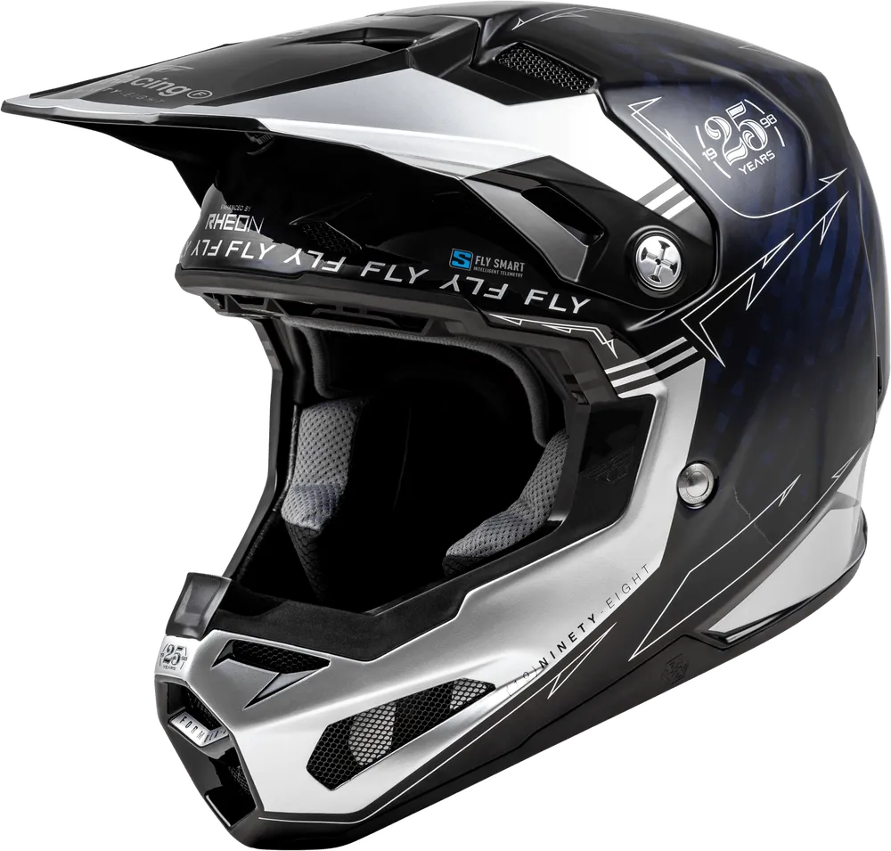 Fly Racing Youth Formula S Carbon Legacy Helmet Blue Carbon/Silver