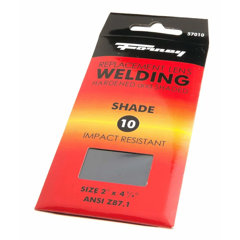 Forney 2 in. H X 4.3 in. W Hardened Glass Welding Helmet Lens 10 Black 1 pc