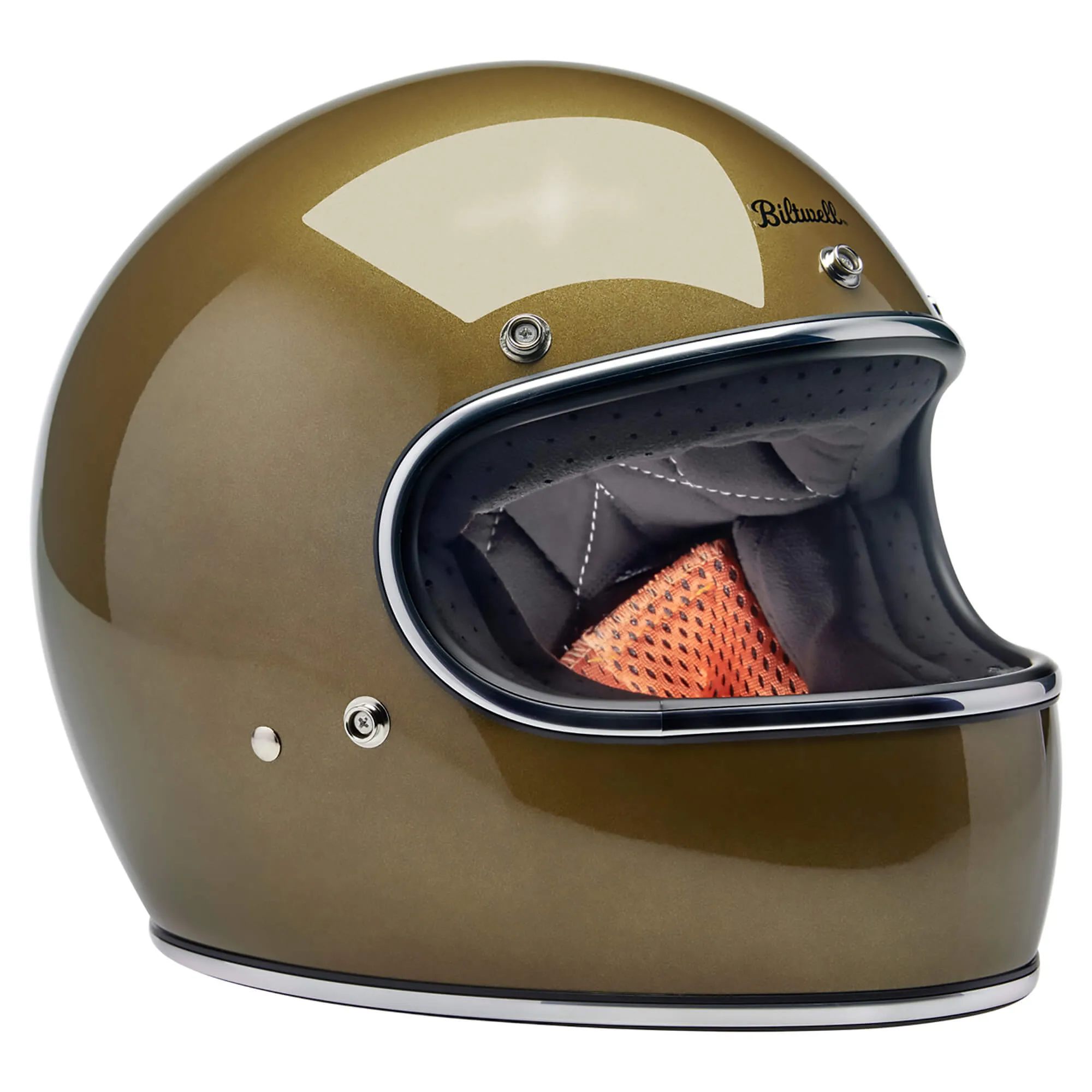 Gringo DOT/ECE R22.06 Approved Full Face Helmet - Ugly Gold Metallic