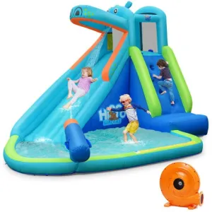 Hippo Inflatable Water Slide Bounce House with Blower