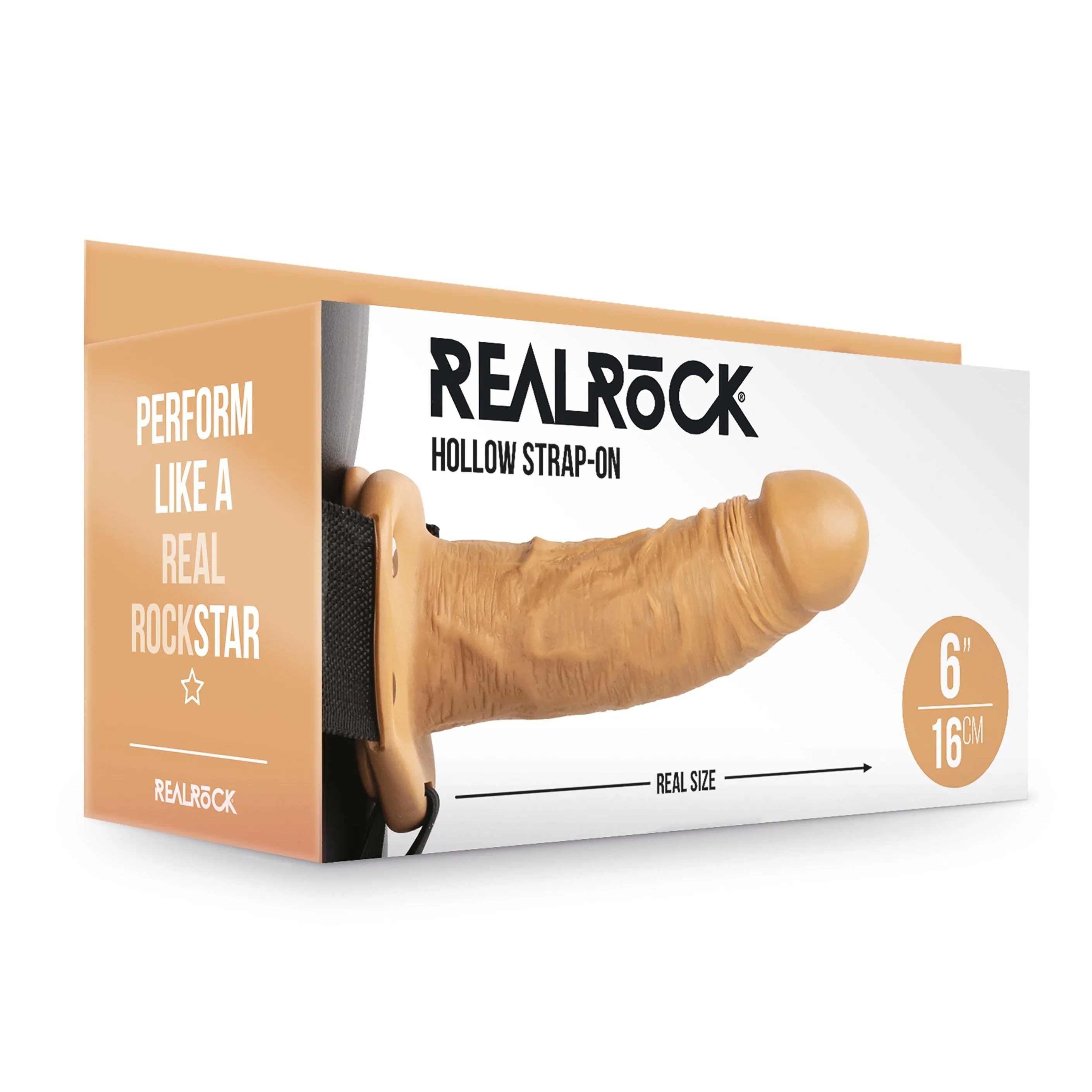 Hollow Strap-on Without Balls 6 Inch - Tan