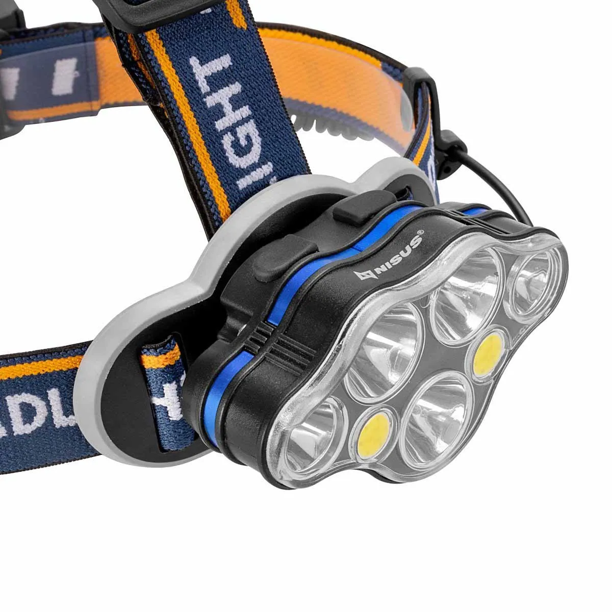 LED Rechargeable Water-resistant Headlamp, Red and White Light