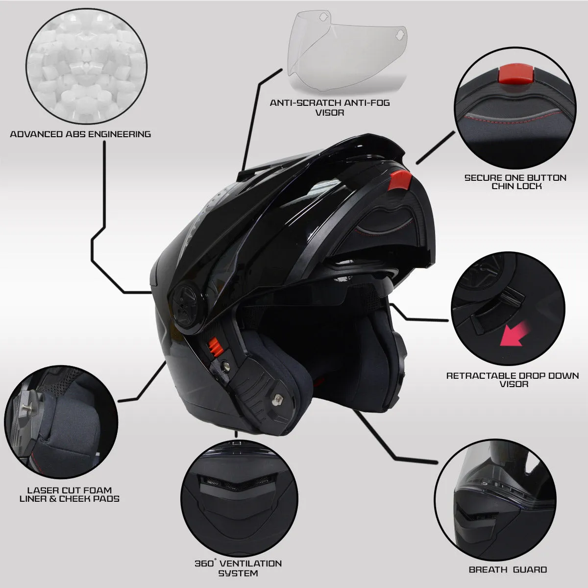 Milwaukee Helmets Gloss Black Ominous Dual Sport Advanced Motorcycle