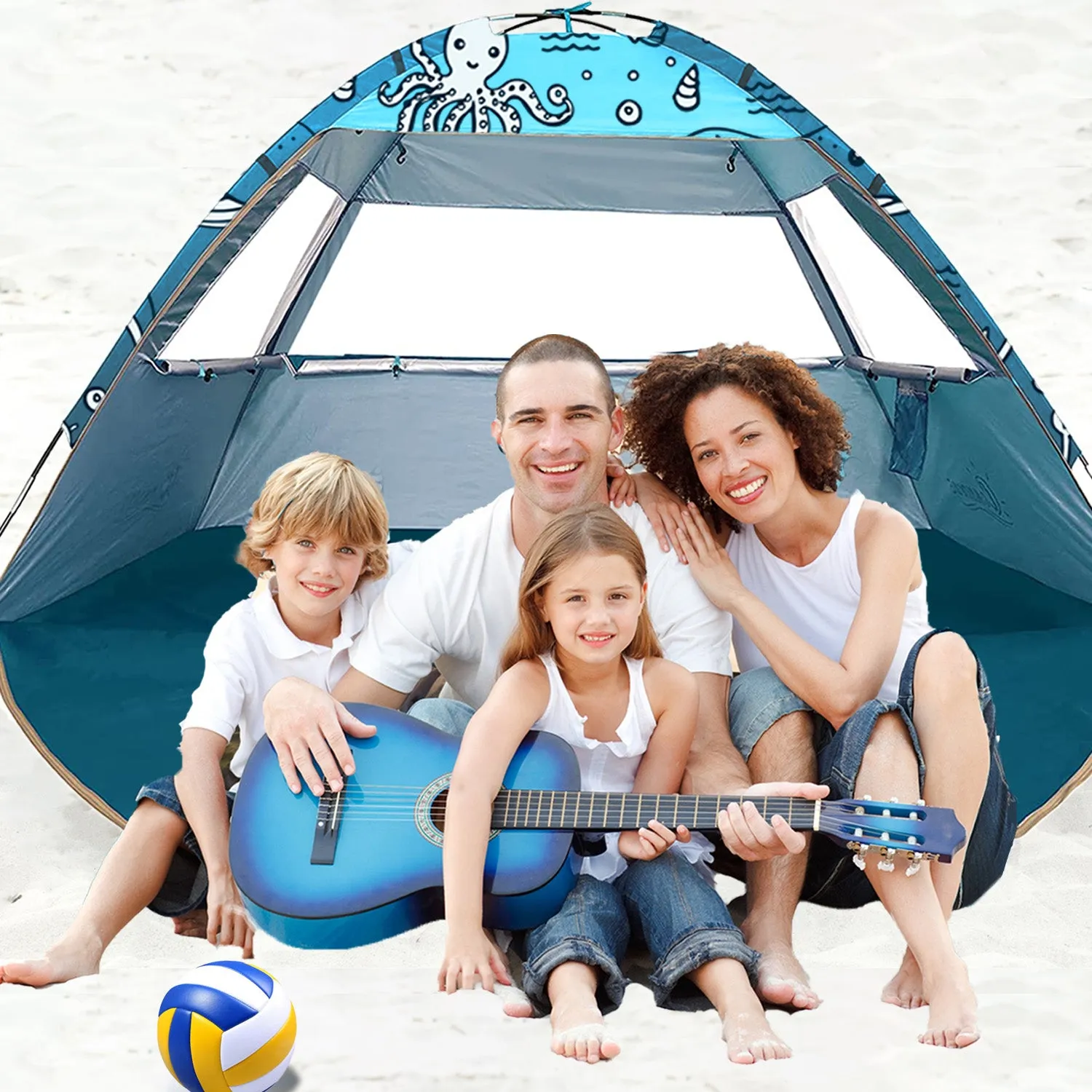 Ocean World Theme Beach Baby Tent, Large Beach Tent for Baby, Beach and Whole Family