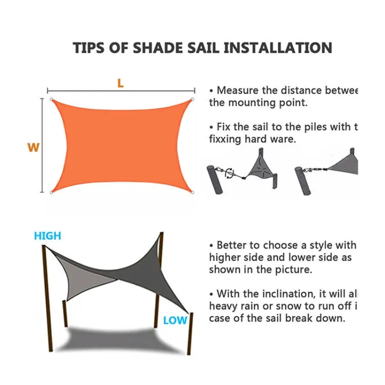 Outdoor Garden Sunshade Sail Waterproof Anti-UV Canopy, Size: 4m x 4m(Black)