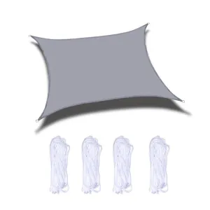 Waterproof Anti-UV Grey Outdoor Garden Sunshade Sail Canopy, Size: 4m x 8m