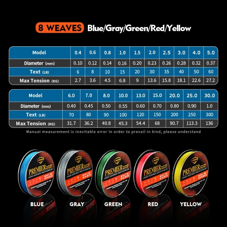 PROBEROS 8 Edited 100M Majestic Horse Fish Line, Line number: 5.0 / 60LB(Red)