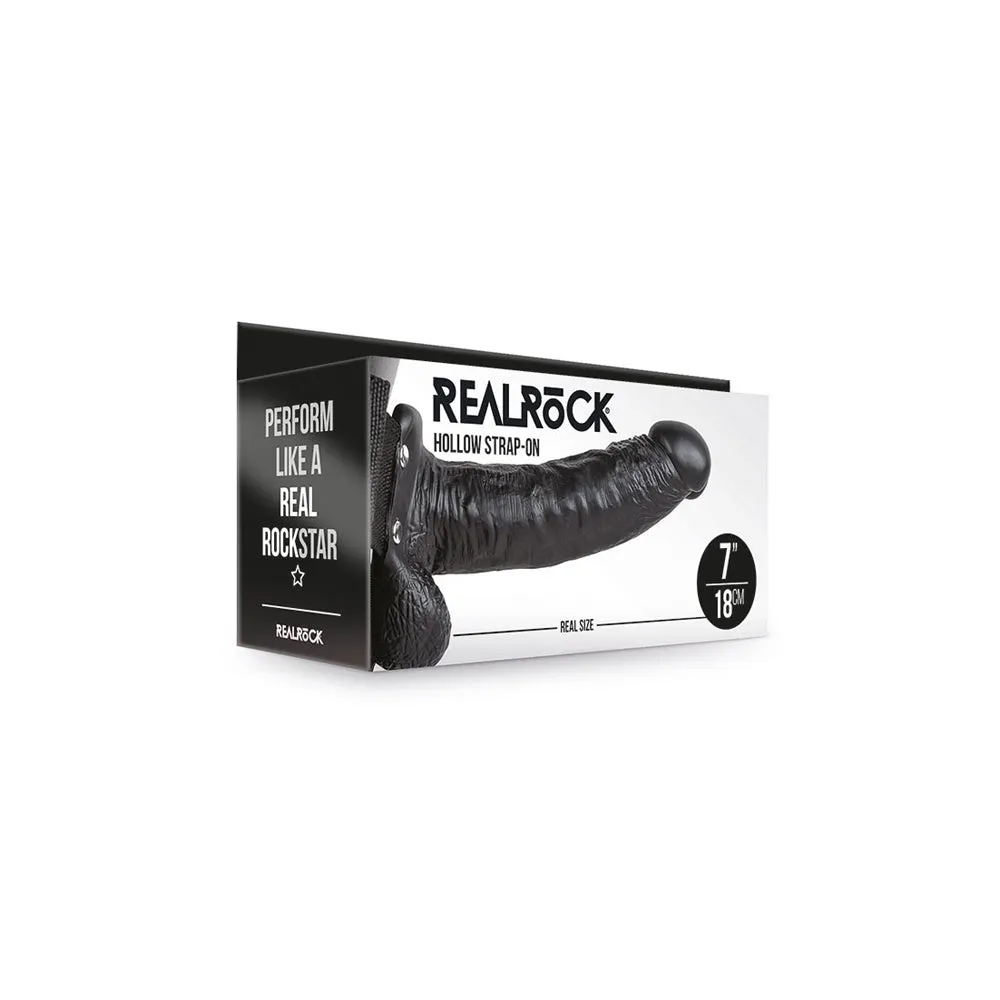 Realrock Hollow Strap-On With Balls 7&#39;&#39;