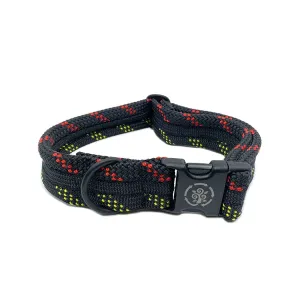 Recycled Climbing Rope Dog Collar: Black