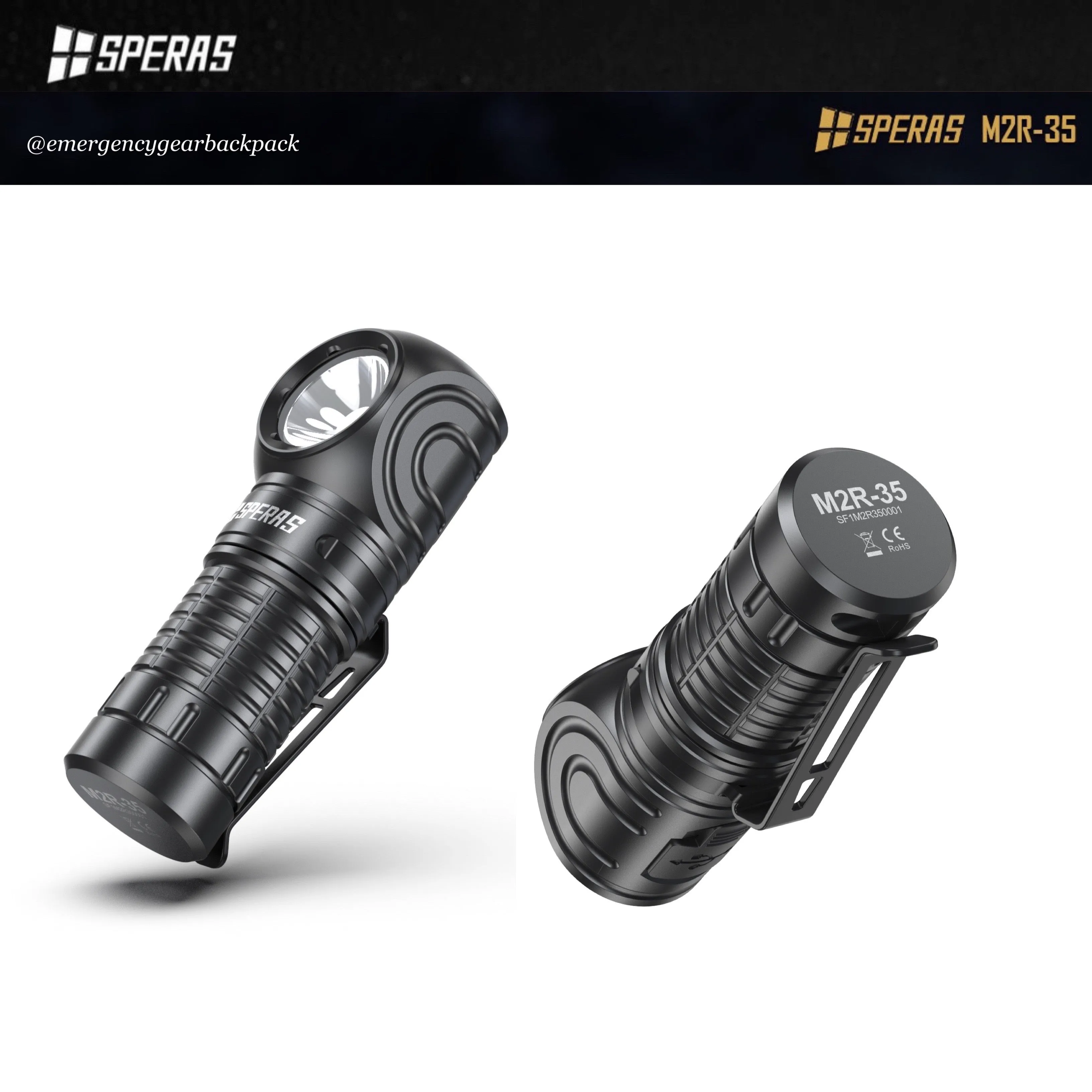 SPERAS M2R-35 1200LMS 125M EDC Headlamp
