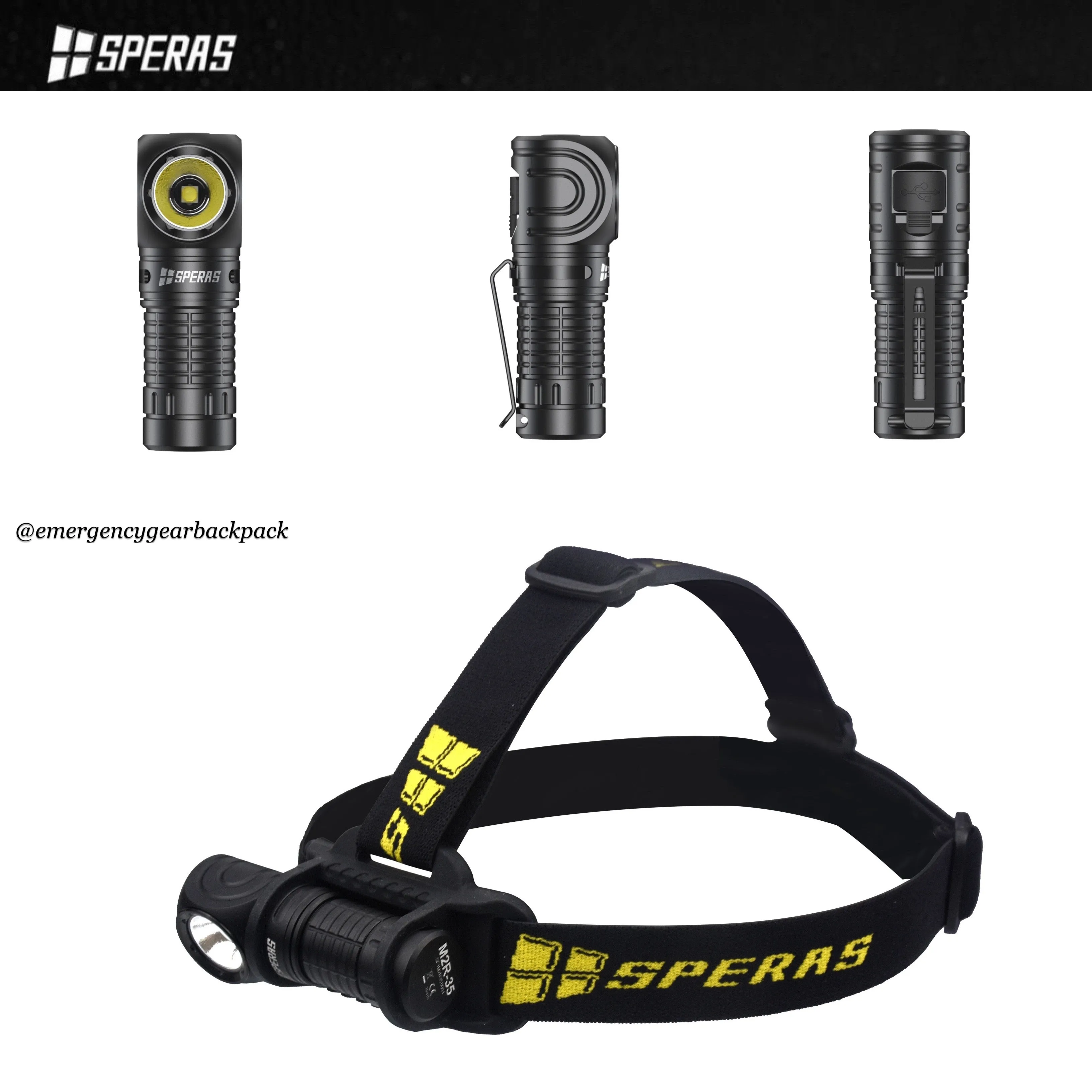 SPERAS M2R-35 1200LMS 125M EDC Headlamp